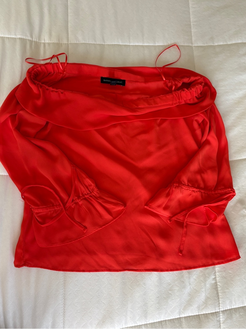 Banana Republic Red Off-Shoulder Blouse